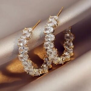 Rhinestone Hoop Earrings